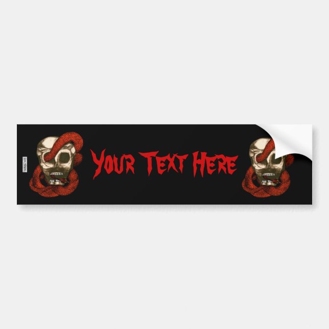 Serpent & Skull (Red) Bumper Sticker (Front)