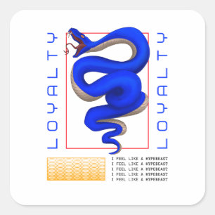 Serpent Symbol Art Underground Bold Design Square Sticker
