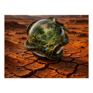 Serpent & the Orb of Eden Surreal Dreamscape Poster