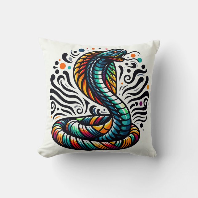 Serpentine Comfort: Cobra-Shaped Pillow for Exotic (Front)