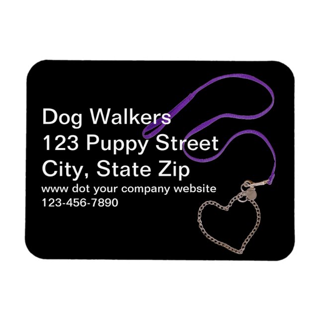 Serpentine Purple Dog Leash Flexible Magnet (Horizontal)