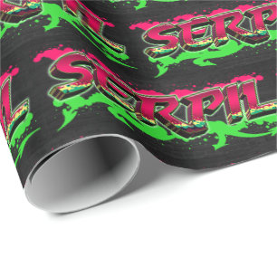 Serpil Vorname Name Graffiti red green Wrapping Paper