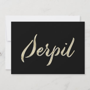 Serpil white gold Handwriting Karte Card