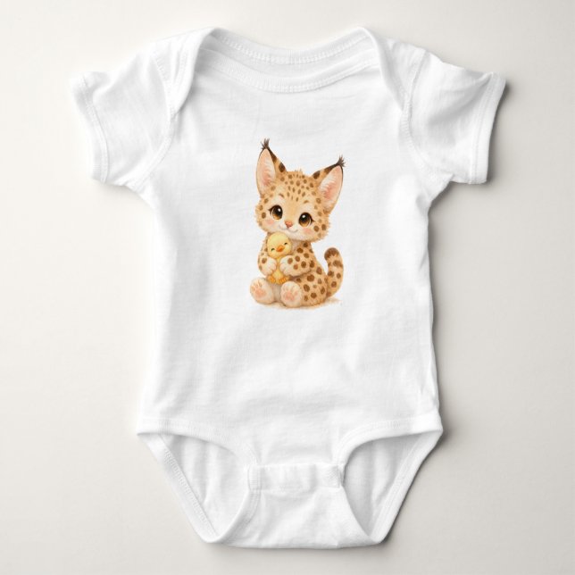 Serval Baby Bodysuit – Cute Spotted Wild Cat 🐆 (Front)