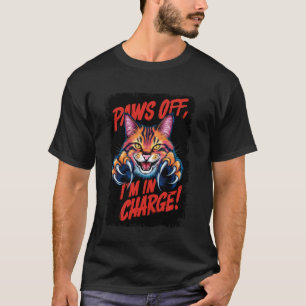Serval Cat Design Paws Off I'm Charge Bengal Cat T-Shirt