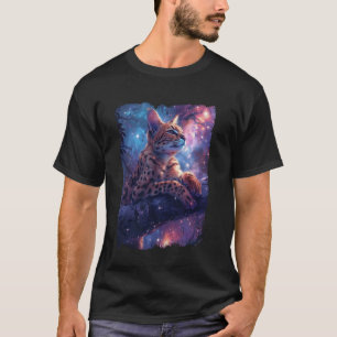 Serval Cat Galaxy Bengal Cat Space Feline T-Shirt
