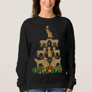 Serval Cat Xmas Tree Gift Santa Hat Serval Christm Sweatshirt