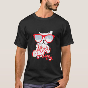 Serval Cat Xmas Tree Merry Christmas Cat Face Mask T-Shirt