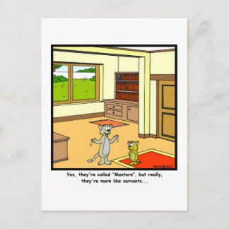 Servants: Cat cartoon Postcard