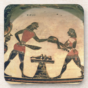 Servants Preparing Food for a Symposium, detail fr Coaster