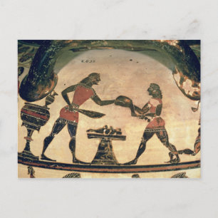 Servants Preparing Food for a Symposium, detail fr Postcard