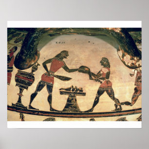 Servants Preparing Food for a Symposium, detail fr Poster