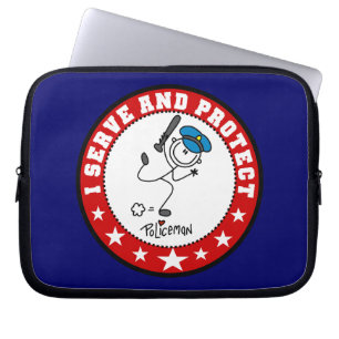 Serve and Protect Policeman Laptop Sleeve