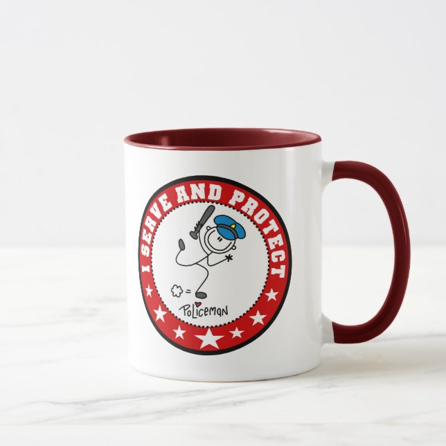 Serve and Protect Policeman Mug (Right)