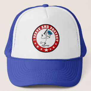 Serve and Protect Policeman Trucker Hat