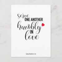 ‘Serve One Another’ Quote Postcard
