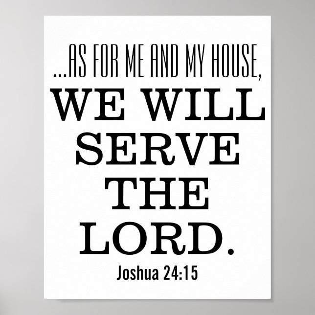 Serve the Lord Bible Verse Scripture Joshua 24 Poster (Front)