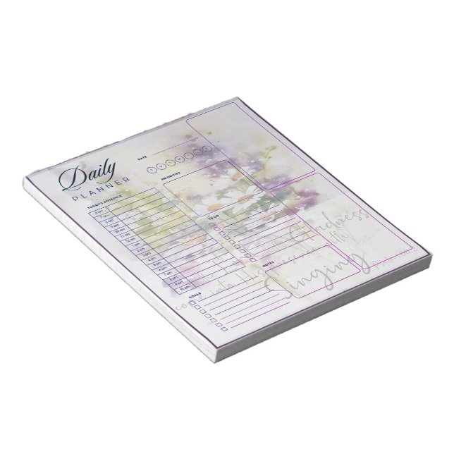 Serve the Lord with gladness floral  day planner Notepad (Angled)