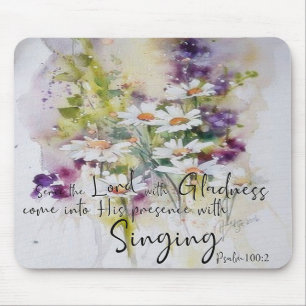 Serve the Lord with gladness floral  Mouse Pad