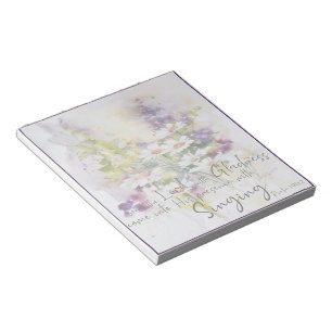 Serve the Lord with gladness floral  Notepad