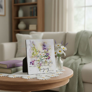 Serve the Lord with gladness floral Plaque