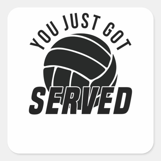 Serve Volleyball Indicating Volleyball Player Square Sticker (Front)