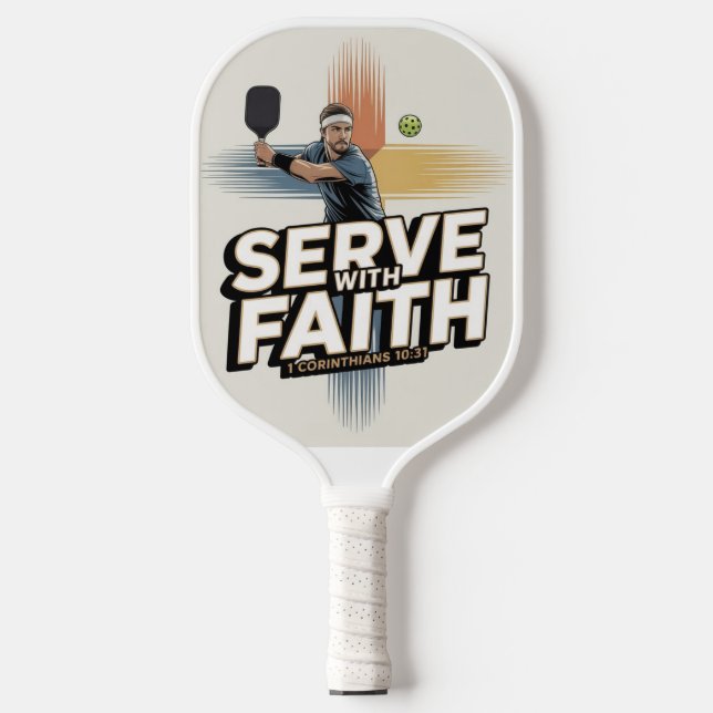 Serve With Faith Christian Pickleball Paddle (Front)