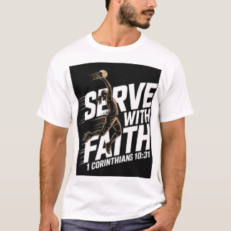 Serve with faith Volleyball Christian T-Shirt
