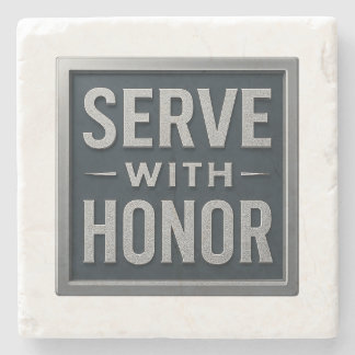 Serve With Honour™ LDS Stone Coaster