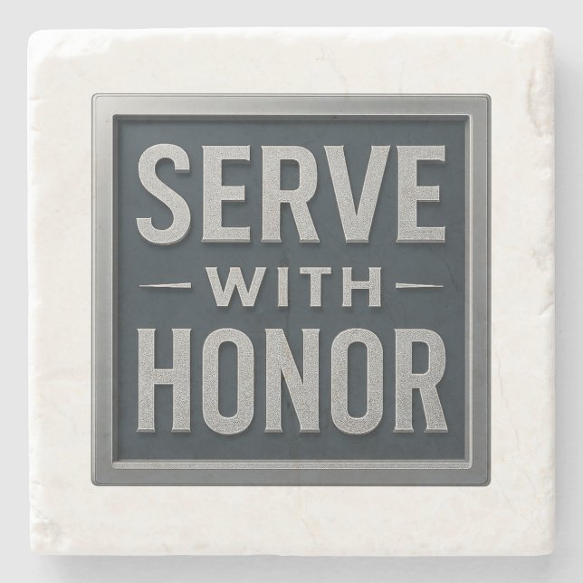Serve With Honour™ LDS Stone Coaster (Front)