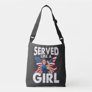 Served Like A Girl Female Veteran Military Women's Crossbody Bag