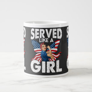 Served Like A Girl Female Veteran Military Women's Large Coffee Mug