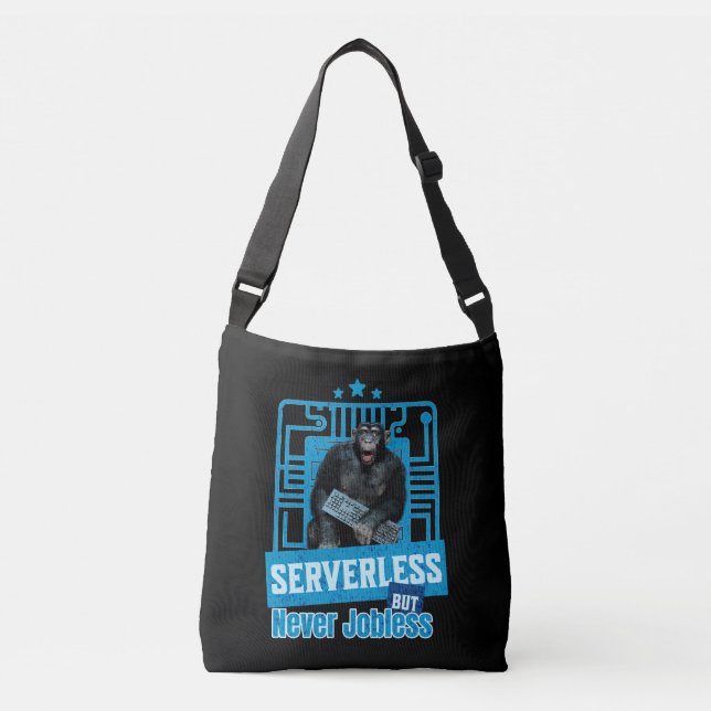 Serverless Funny Monkey Developer Humour Crossbody Bag (Front)