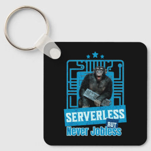 Serverless Funny Monkey Developer Humour Key Ring