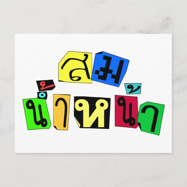 Serves You Right! ☆ Som Nam Naa in Thai Language ☆ Postcard (Front)
