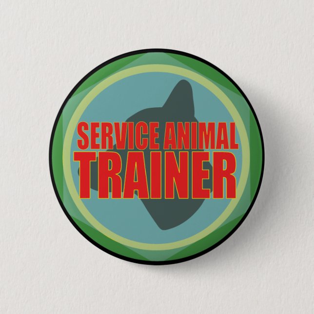SERVICE ANIMAL DOG TRAINER 6 CM ROUND BADGE (Front)