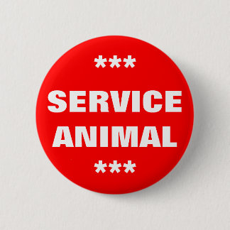 Service Animal Tag 6 Cm Round Badge