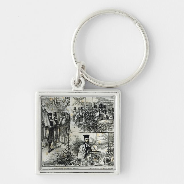Service at the Jewish Synagogue Key Ring (Front)