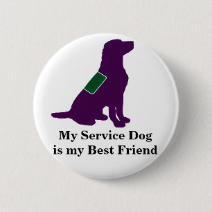 Service Dog 6 Cm Round Badge