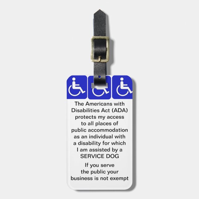 Service Dog ADA Law Tag (Front Vertical)
