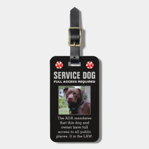 Service Dog - Black - Full Access Required Badge Luggage Tag