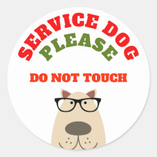 Service dog classic round sticker