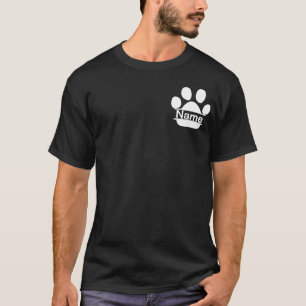 Service Dog Custom Dog Name Trainer Dog Paw Lover T-Shirt