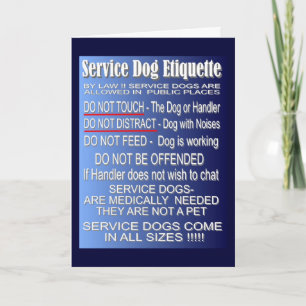 Service Dog Etiquette Card