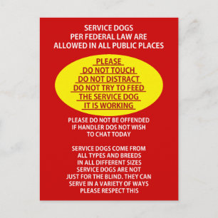 Service Dog Etiquette Postcard