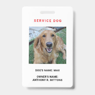 Service Dog ID Badge