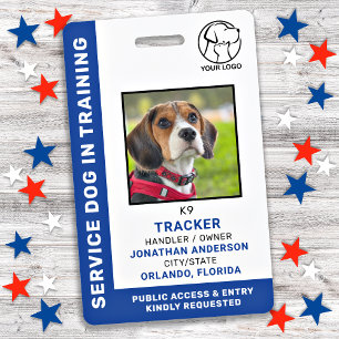 Service Dog In Training Business Logo Photo ID ID Badge