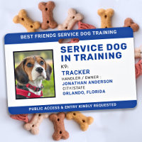 Service Dog In Training ID Blue Personalised Photo