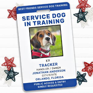 Service Dog In Training Personalised Photo ID Card Badge