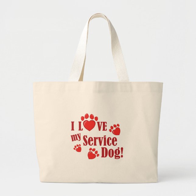 Service Dog Large Tote Bag (Front)